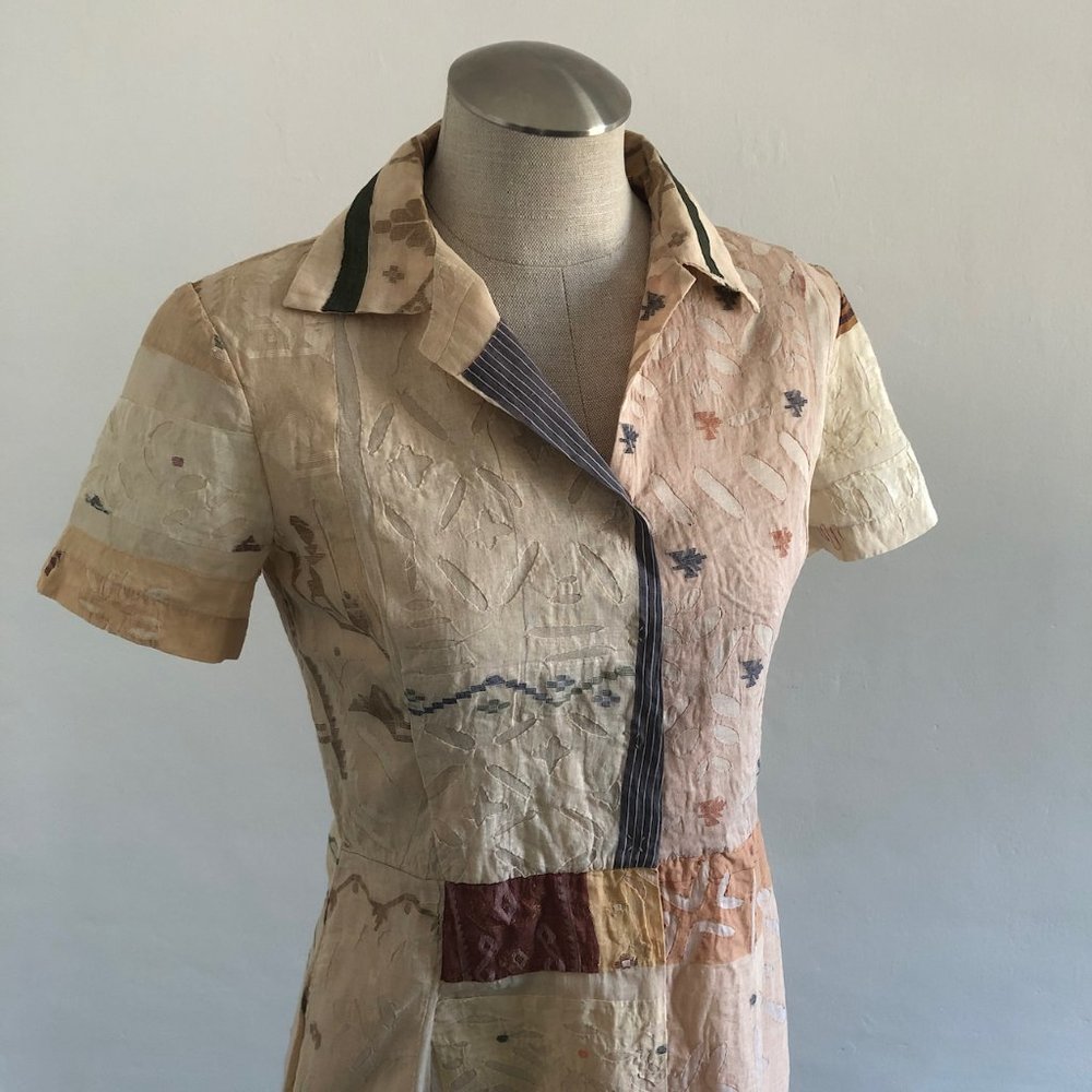 Stunning couture Dosa Jamdani khadi cotton dress. Rare. Size 2